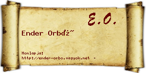 Ender Orbó névjegykártya